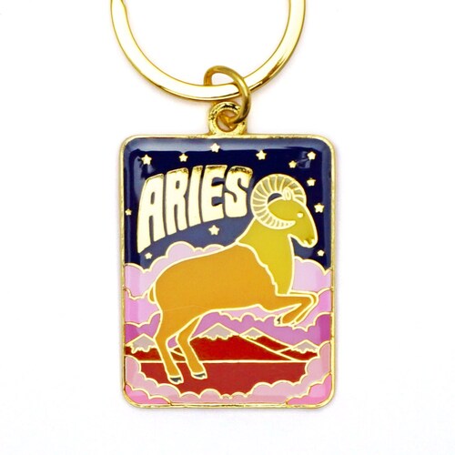 Aries Zodiac Keychain - Etsy