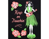 Hula Girl Screen Printed Art Print