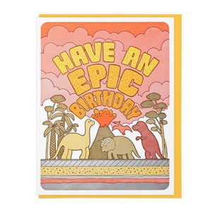 Carte typographique Epic Birthday Dinos