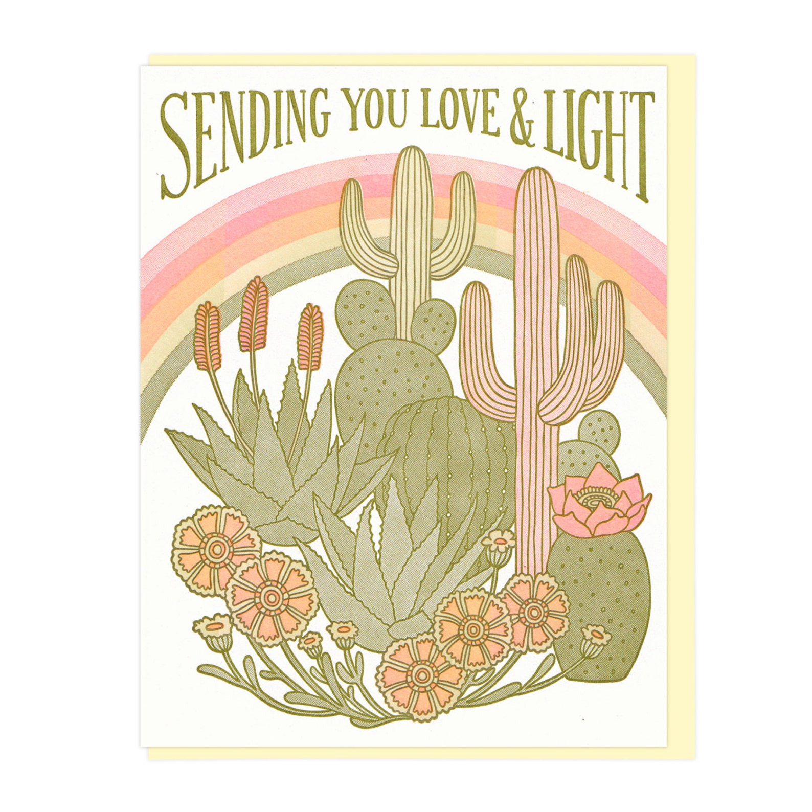 Sending You Love And Light Letterpress Card Etsy
