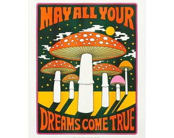 May All Your Dreams Come True Risograph Print