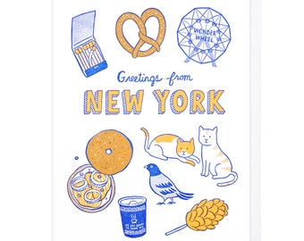 Greetings From New York Letterpress Card