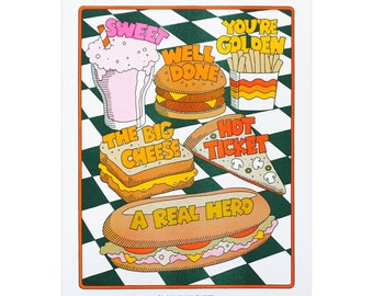 Nice Meal Risograph Print