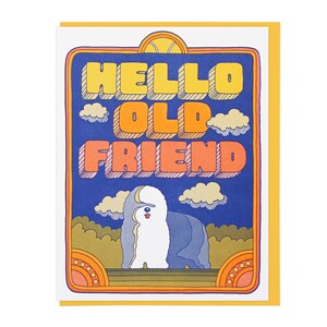 Bonjour vieil ami carte typographique