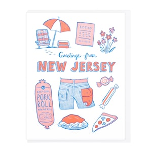 Greetings From New Jersey Letterpress Card