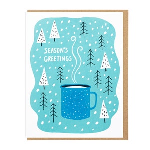 Weihnachtsgrüße Emaille Tasse Urlaub Letterpress Karte