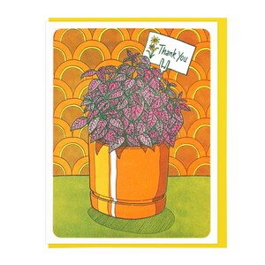 Polka Dot Plant Thank You Letterpress Card