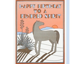 Happy Birthday To A Kindred Spirit Letterpress Card