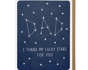 Lucky Stars Dad Letterpress Card