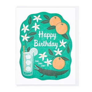 Birthday Cha Cha Letterpress Card