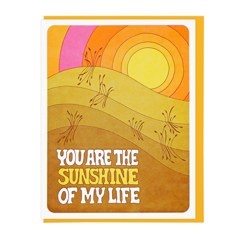 You Are The Sunshine Of My Life Letterpress Card image 1