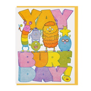 Carte typographique Yay Burfday Monsters