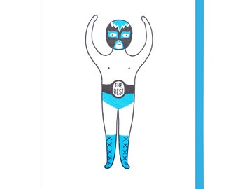 The Best Lucha Libre Letterpress Card