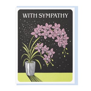 Avec la carte typographique d’orchidées de sympathie