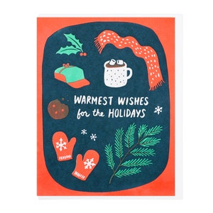 Warmest Wishes kerstboekdrukkaart