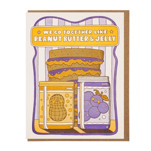 Together Like Peanut Butter & Jelly Letterpress Karte
