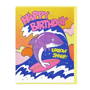 Carte typographique Lookin' Sharp Birthday Shark