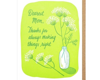 Dearest Mom Letterpress Card