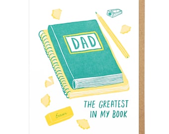 Greatest Dad In My Book Letterpress Card