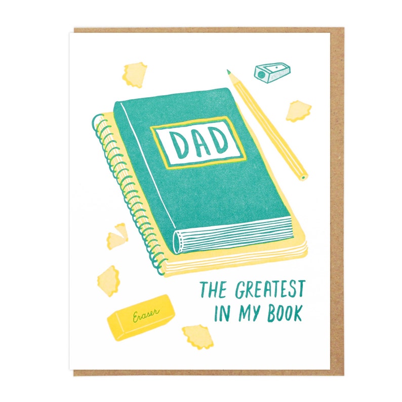 Greatest Dad In My Book Letterpress Card image 1