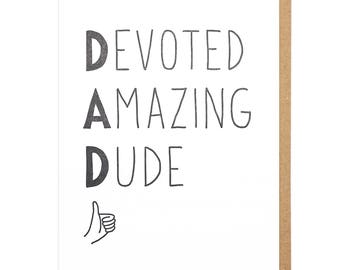 Devoted Amazing Dude Letterpress Card