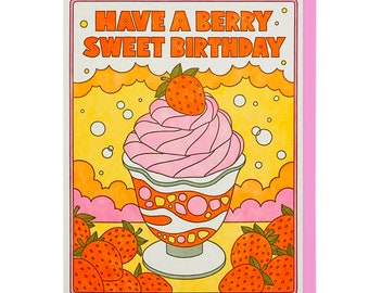 Berry Sweet Birthday Letterpress Card