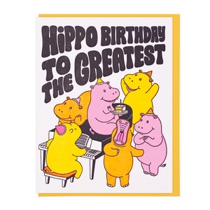Carte typographique anniversaire hippopotame