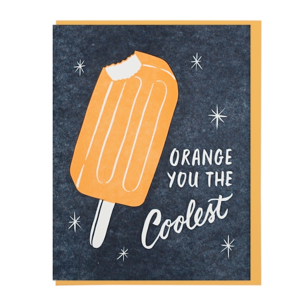 Coolest Creamsicle Letterpress Card