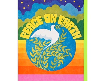 Peace On Earth Dove Letterpress Card