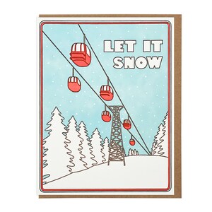 Carte typographique Let It Snow Gondoles de ski