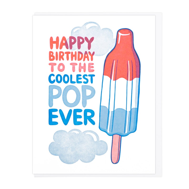 Happy Birthday Coolest Pop Letterpress Card image 1