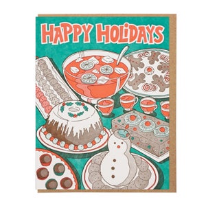 Carte typographique Happy Holidays Party Foods