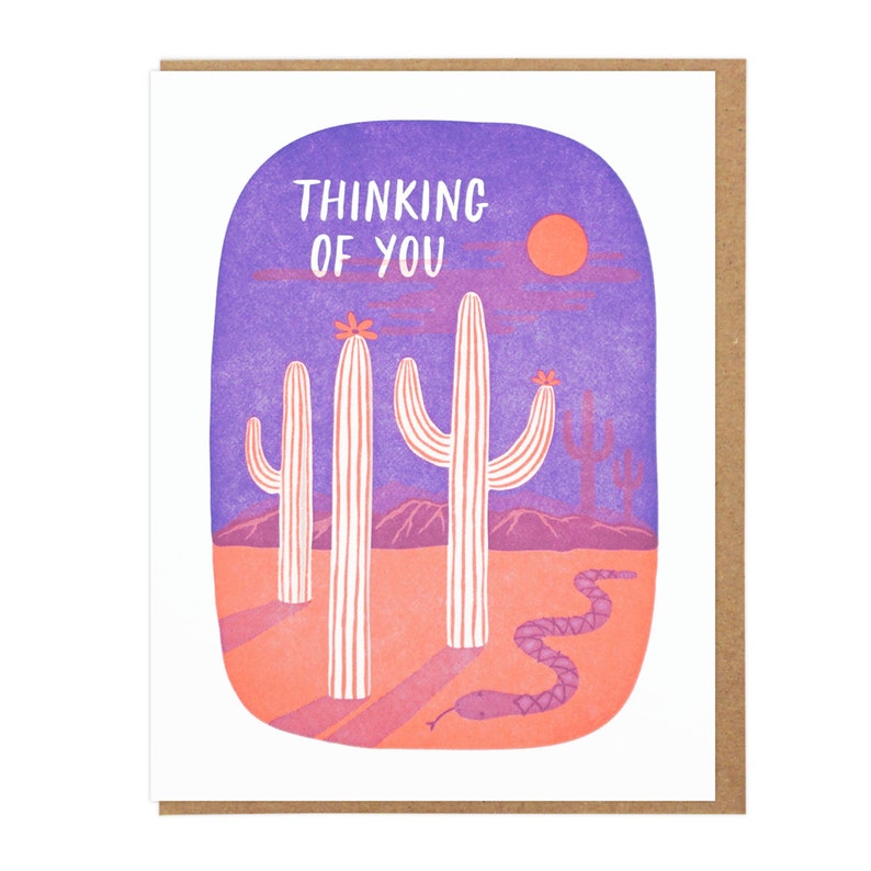 Thinking of You Desert Letterpress Card image 1