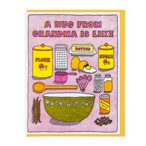 Un abbraccio dalla nonna è come una cartolina tipografica