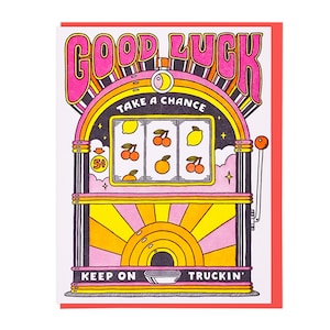 Carte typographique de machine à sous Good Luck