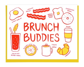 Brunch Buddies Risograph Card