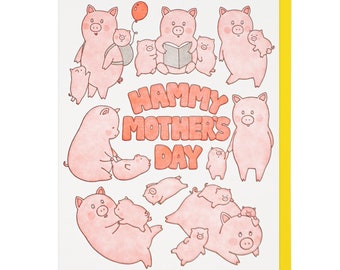 Hammy Mother's Day Hammies Letterpress Card