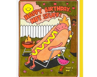 Hot Stuff Birthday Letterpress Card