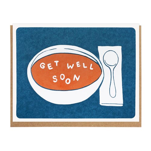 Get Well Soon Soup Letterpress Card - Etsy