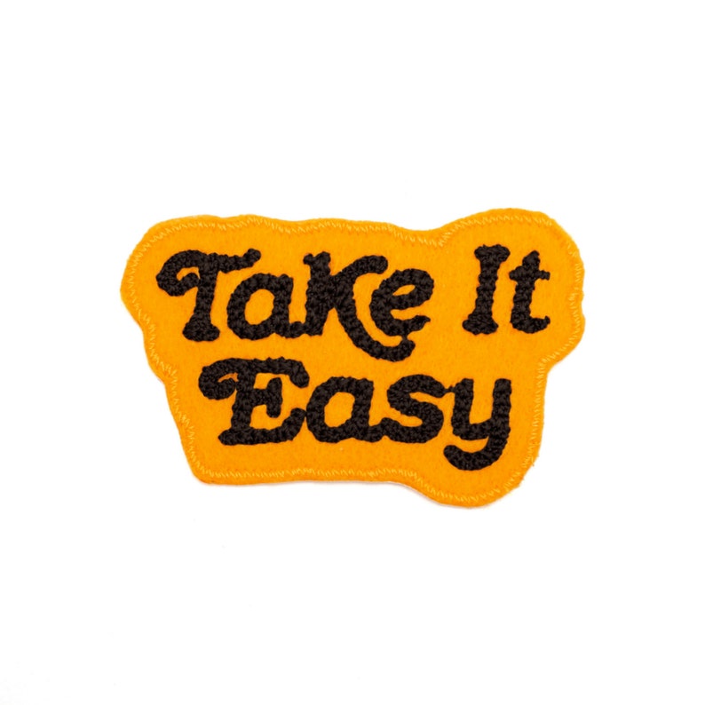 Take It Easy Chain Stitched Patch available in assorted colors image 4