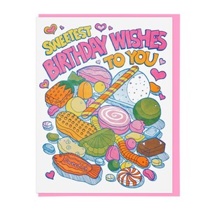 Carte typographique de bonbons d’anniversaire la plus douce