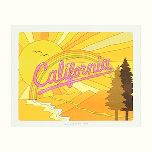 California Coast Risograph Print