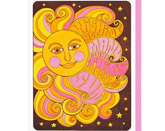 Many More Trips Around The Sun Birthday Letterpress Card