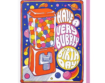 Bubbly Birthday Letterpress Card