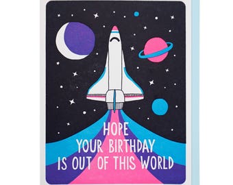 Out of this World Birthday Letterpress Card