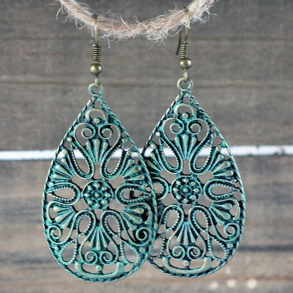 Vintage Teal Earrings