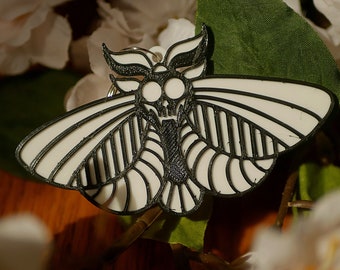 Death's Head Moth sleutelhanger | 3D-geprinte sleutelhanger | Nachtelijke sleutelhanger