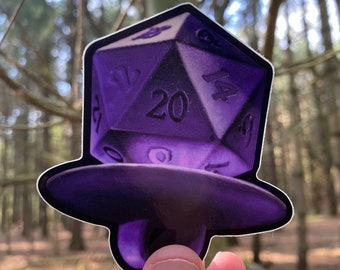 Purple D20 Candy Ring 3x3" Waterproof Vinyl Sticker