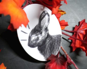 Rabbit Sticker: Woodland Animal Waterproof Vinyl Decal (3x2")
