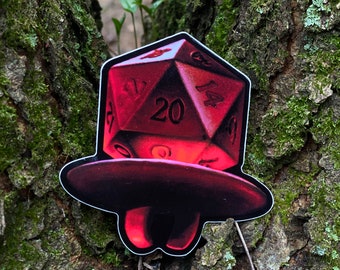 Red D20 Candy Ring 3x3" Waterproof Vinyl Sticker
